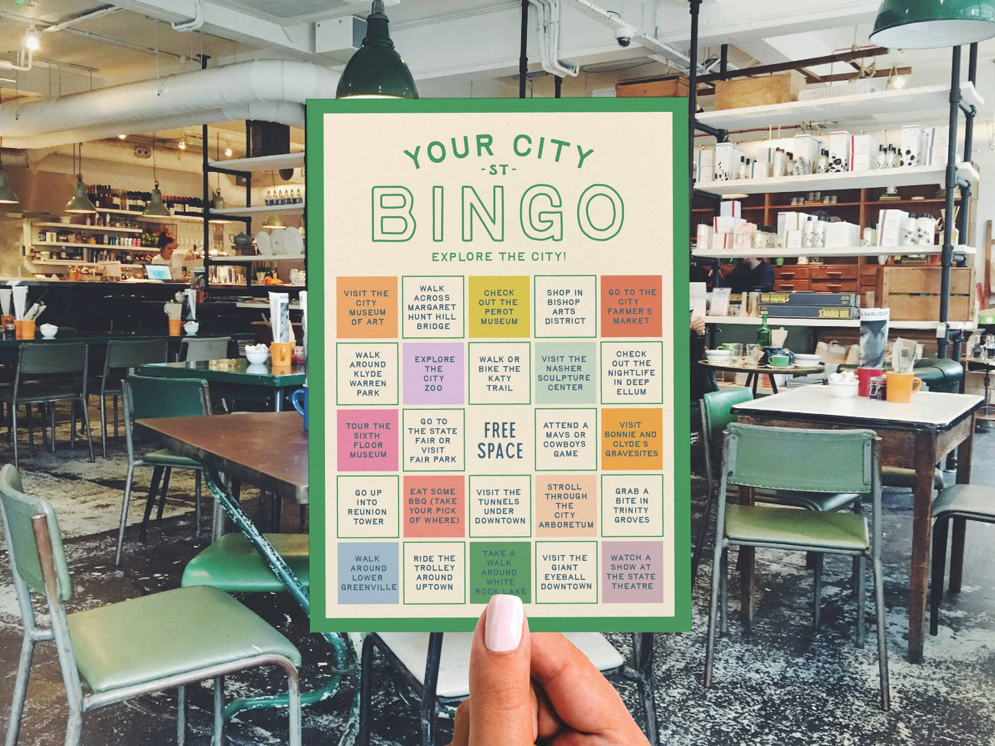 Custom City Explorer Bingo Card: Blue / Works for me!