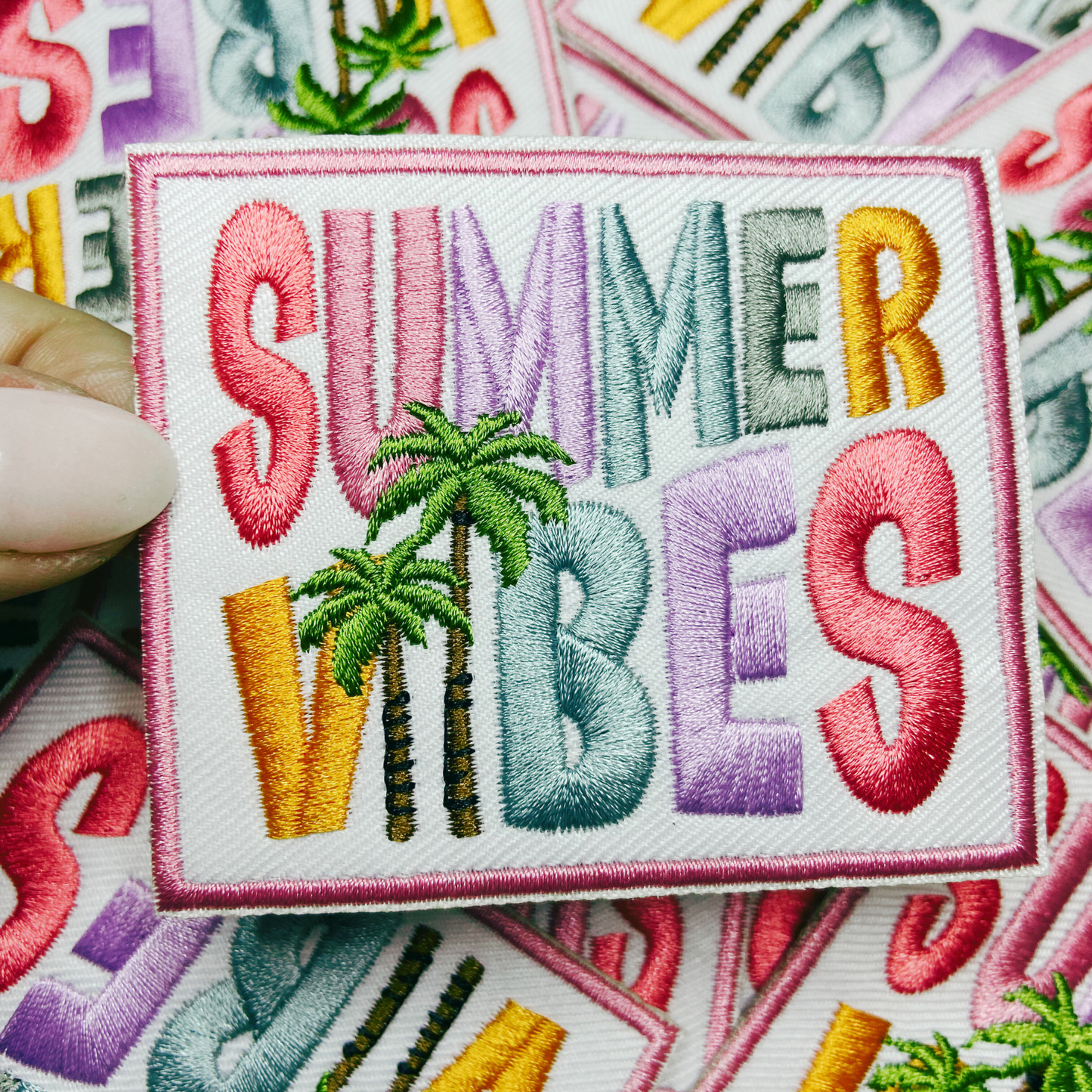3" Summer Vibes  -  Embroidered Hat Patch: Embroidered Patch
