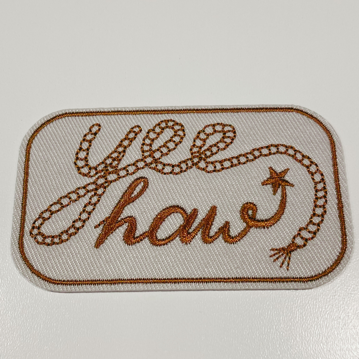 3" Yee Haw -  Embroidered Hat Patch: QTY 1