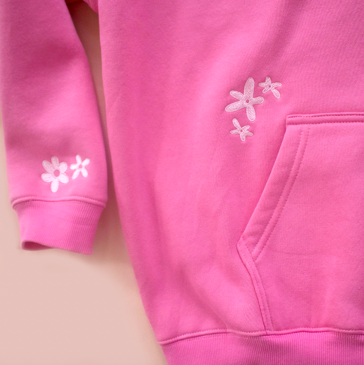 Surfer Girl Bloom Embroidered Hoodie: Medium