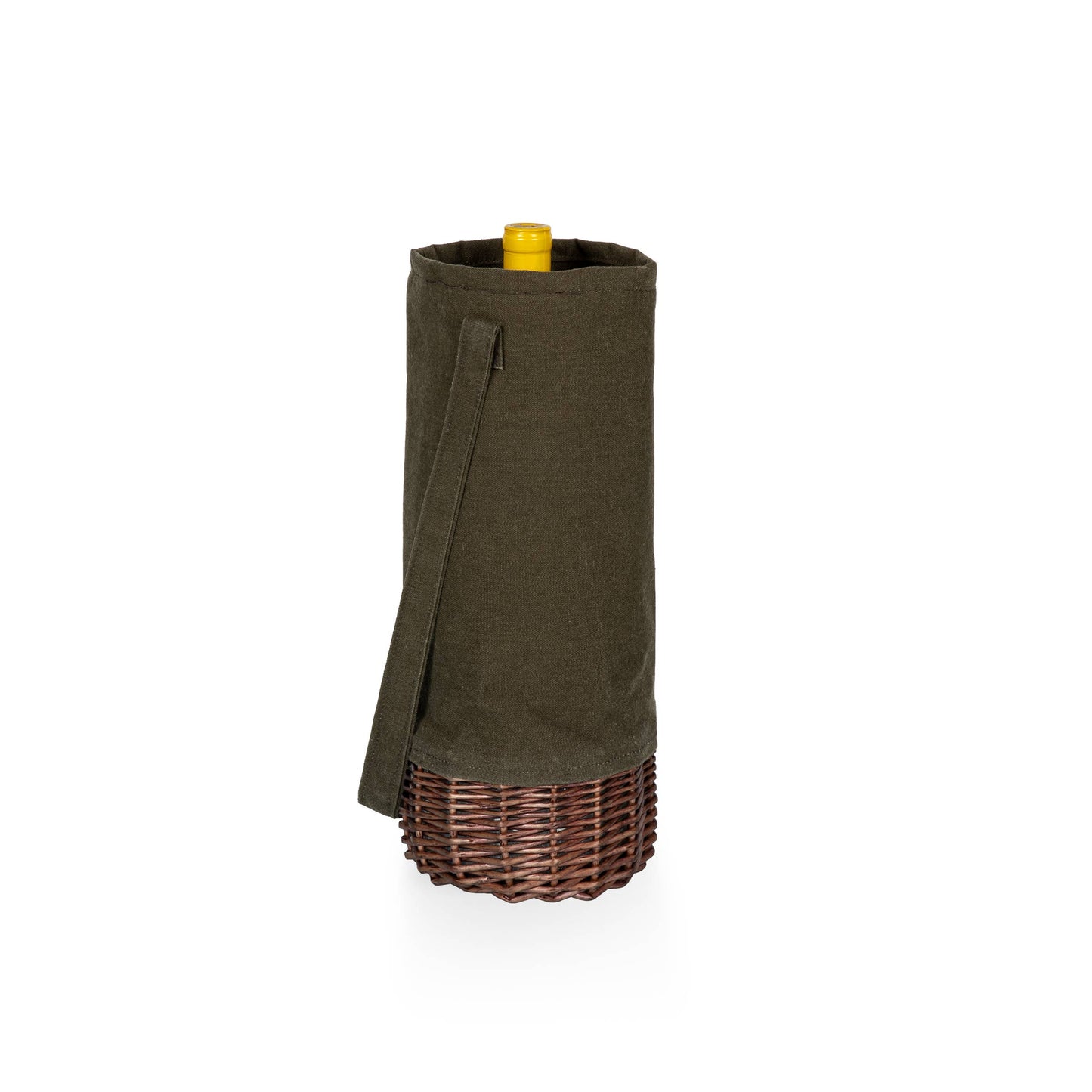 Malbec Insulated Canvas and Willow Wine cooler Basket: Beige Canvas