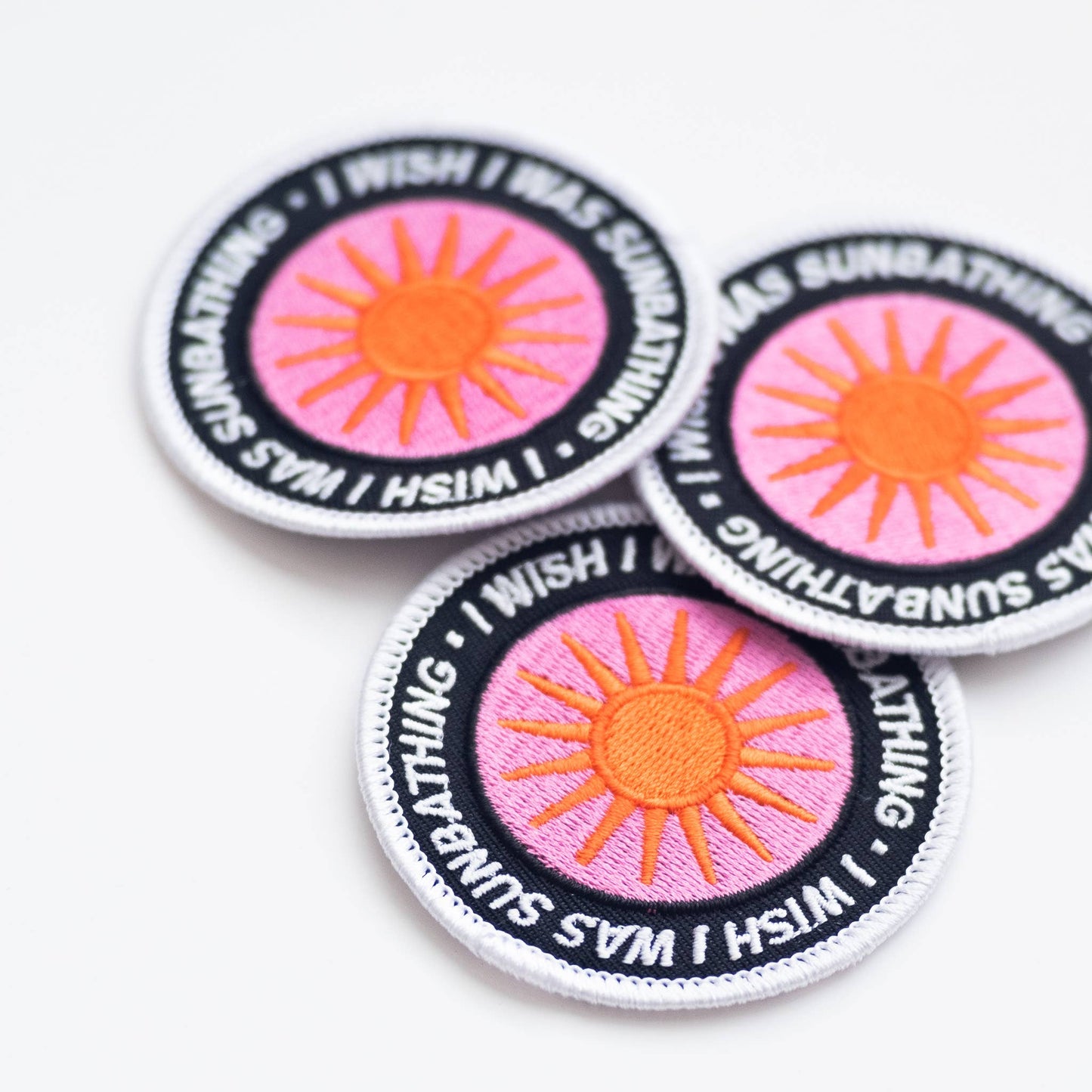 I Wish I Was Sunbathing Embroidered Iron on Patch: Yes