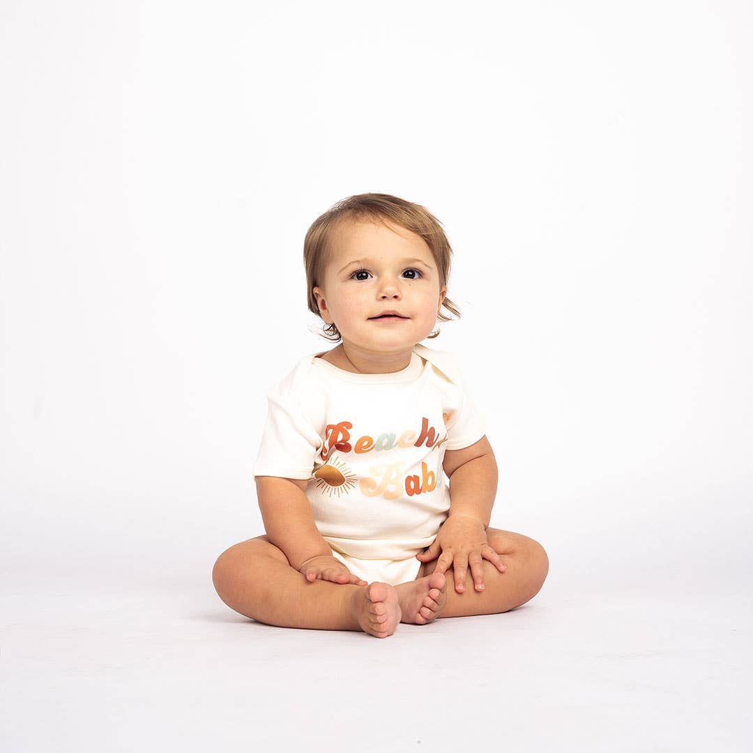Beach Babe Summer Cotton Baby Onesie Bodysuit: 3-6M