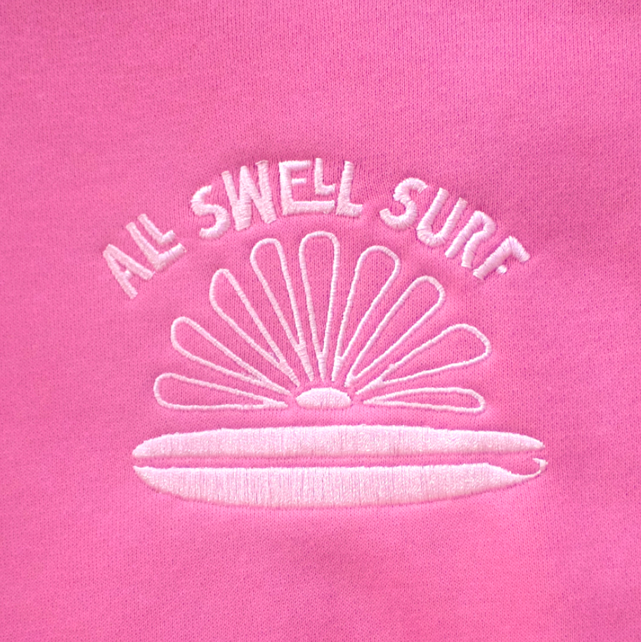 Surfer Girl Bloom Embroidered Hoodie: XL