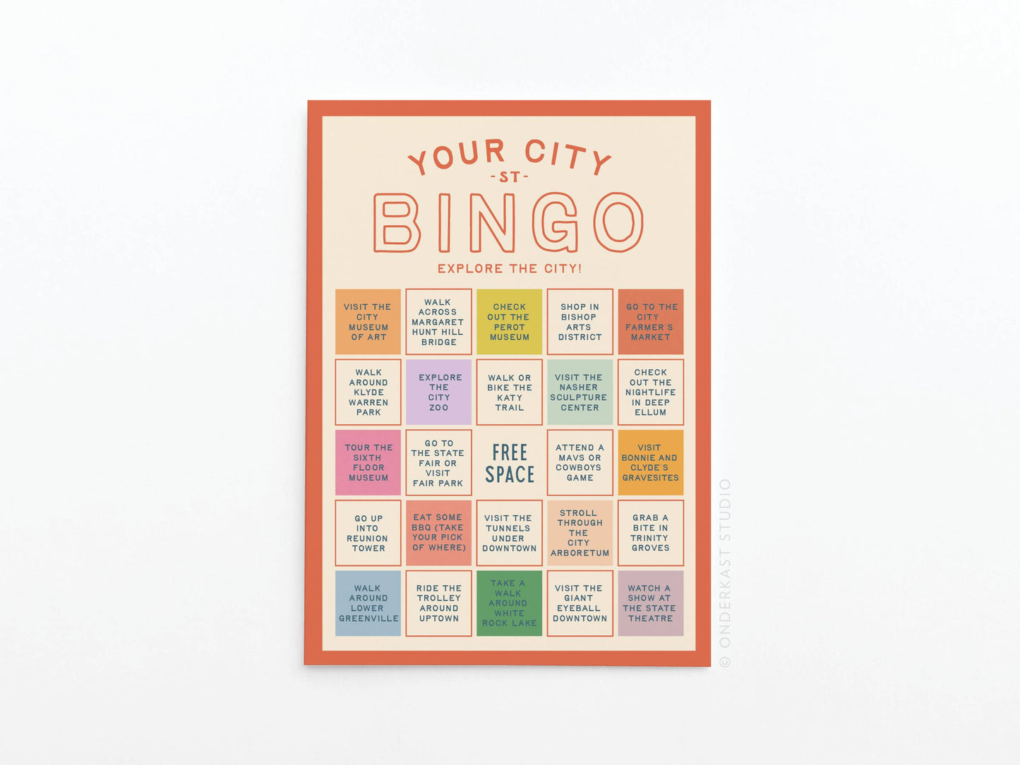 Custom City Explorer Bingo Card: Blue / Works for me!