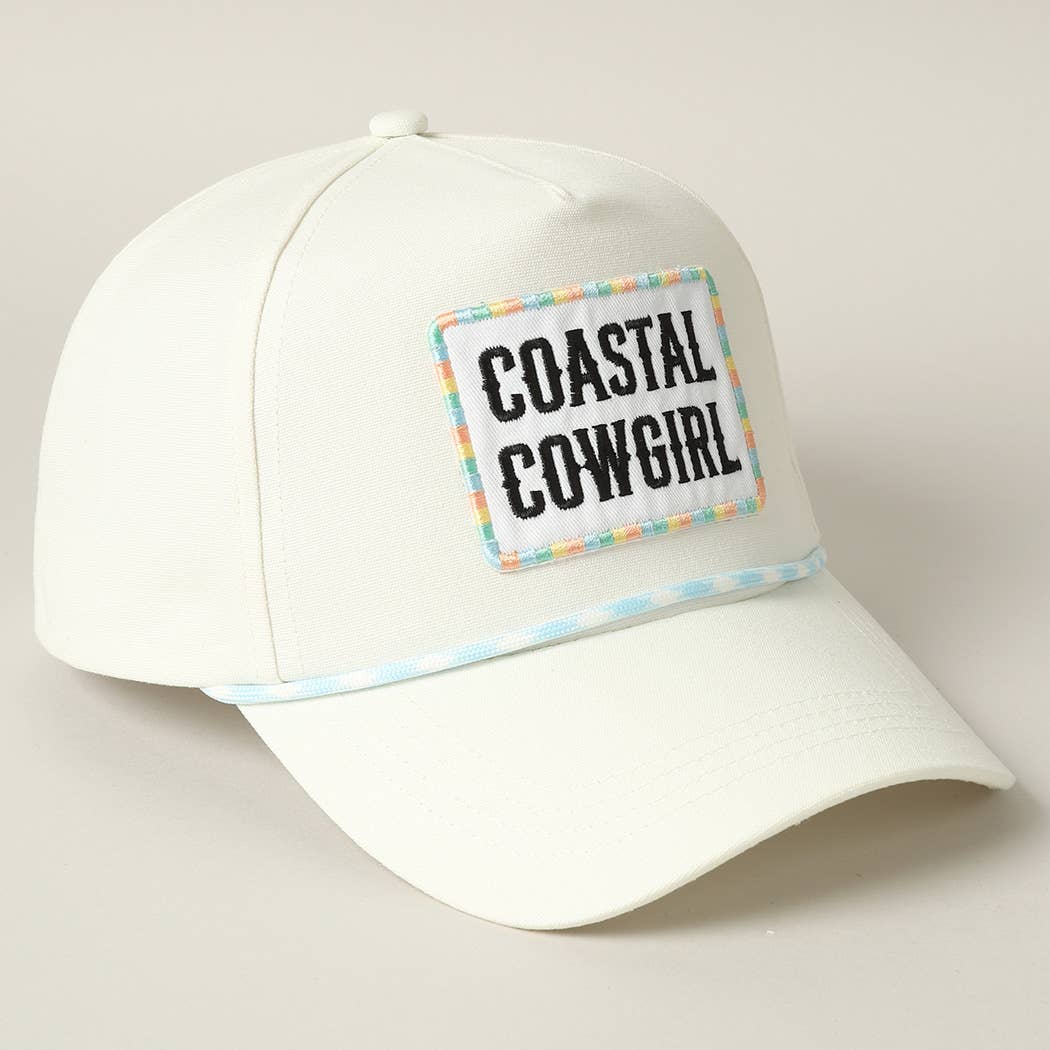 Coastal Cowgirl Embroidery Patch Trucker Hat: MULTI / ONE SIZE