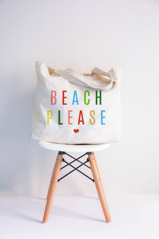 Colorful Beach Please Tote Bag 2 SIZES: M