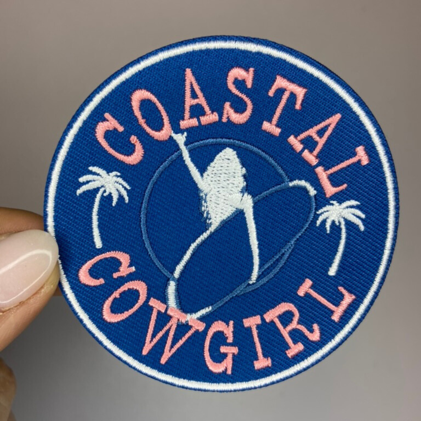 3" Coastal Cowgirl  - Embroidered Hat Patch: Embroidered Patch