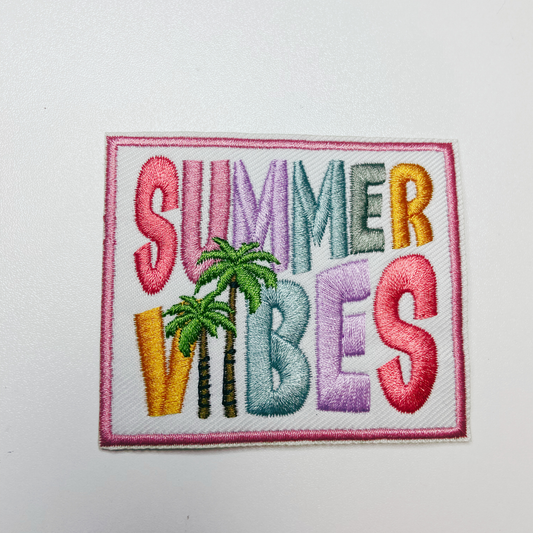 3" Summer Vibes  -  Embroidered Hat Patch: Embroidered Patch