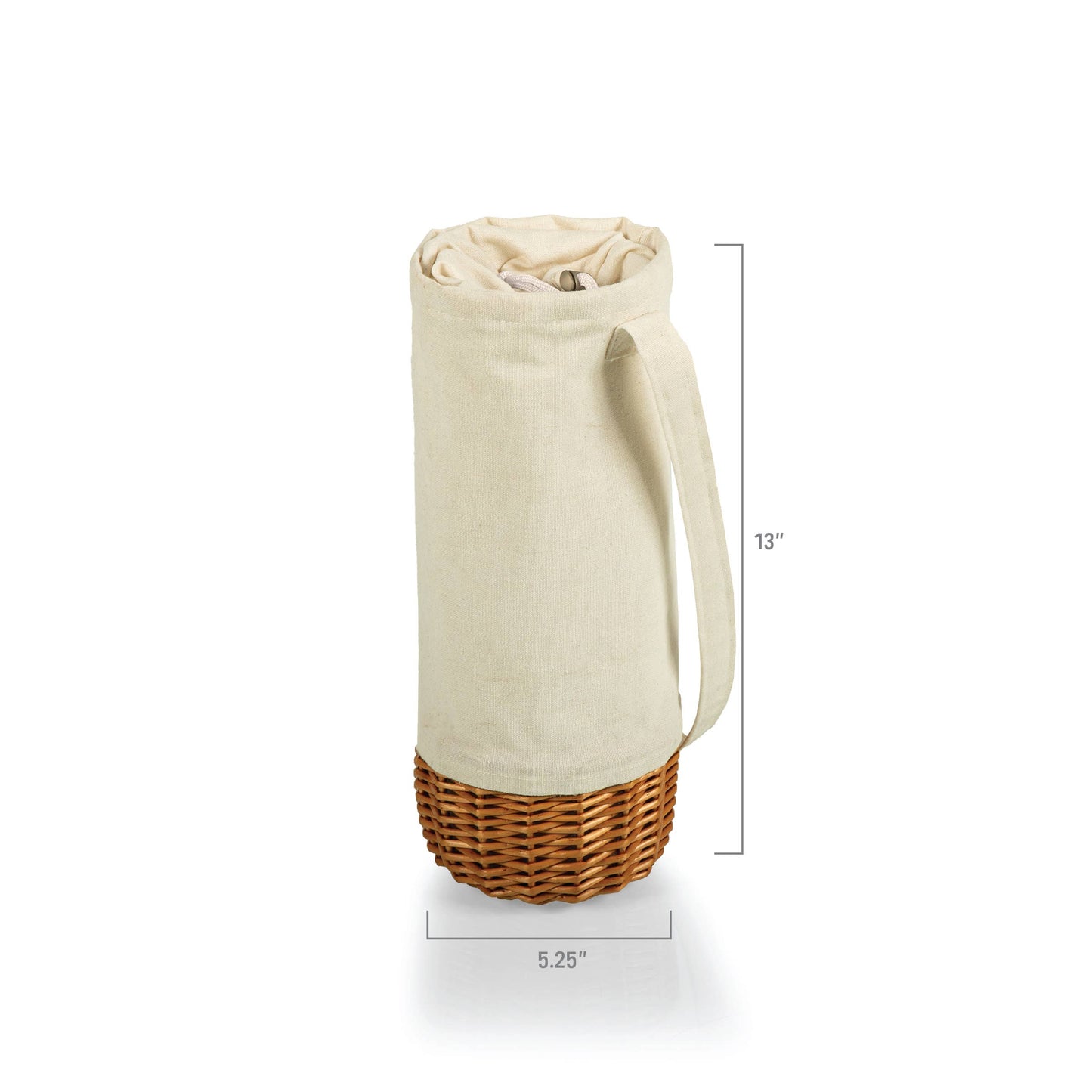 Malbec Insulated Canvas and Willow Wine cooler Basket: Beige Canvas