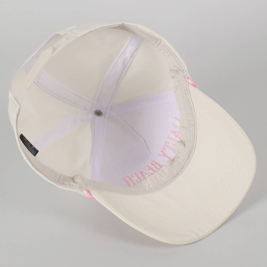 SALTY BEACH Lettering Embroidered Trucker Hat: LT BLUE / ONE SIZE