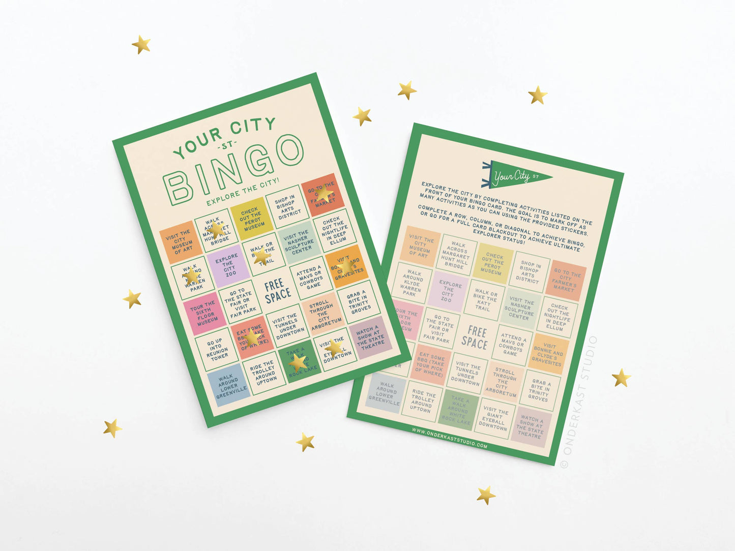 Custom City Explorer Bingo Card: Blue / Works for me!