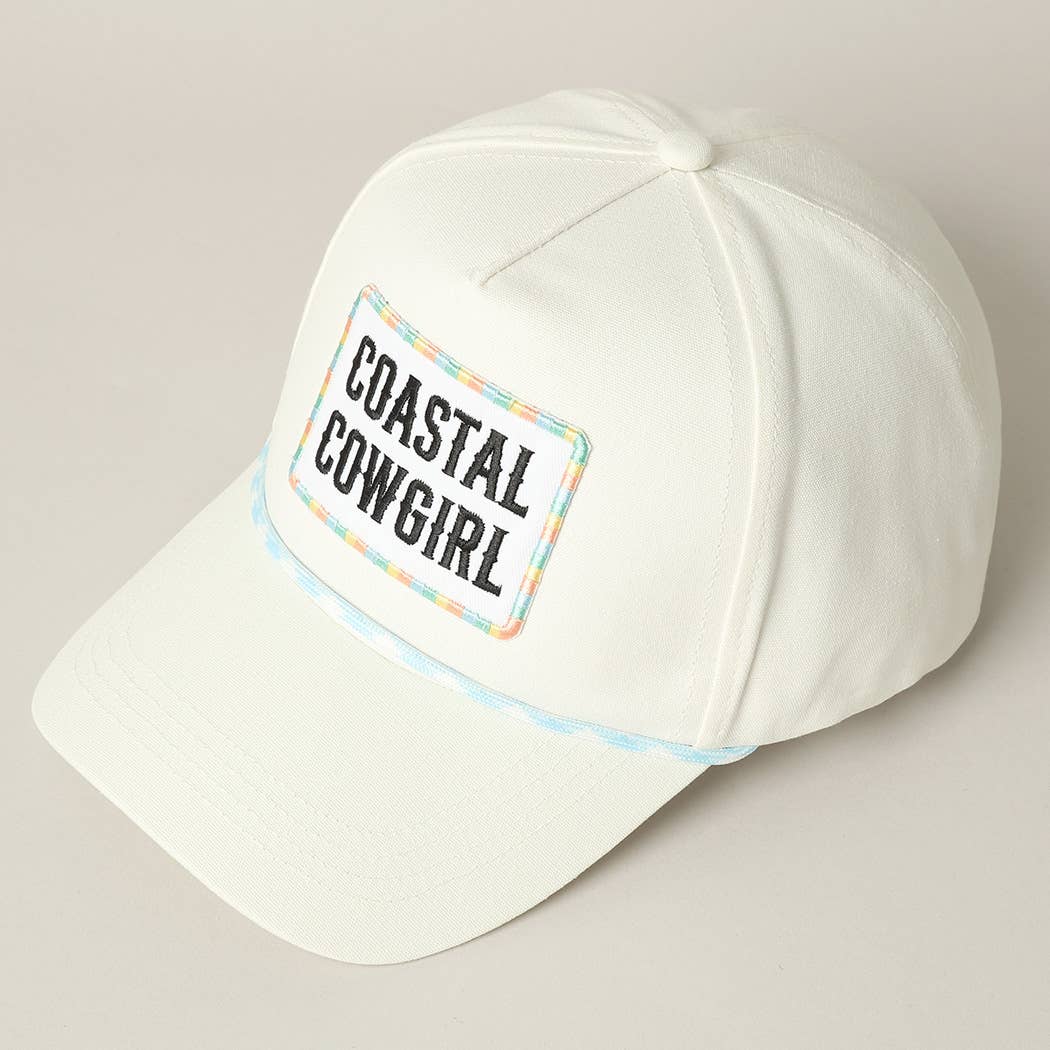 Coastal Cowgirl Embroidery Patch Trucker Hat: MULTI / ONE SIZE